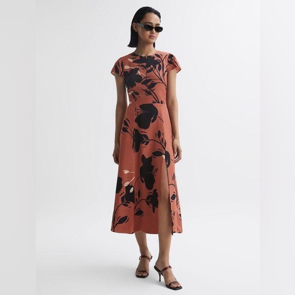 Reiss FLOELLA FLORAL PRINTED MIDI DRESS *NWOT* - Picture 3 of 7